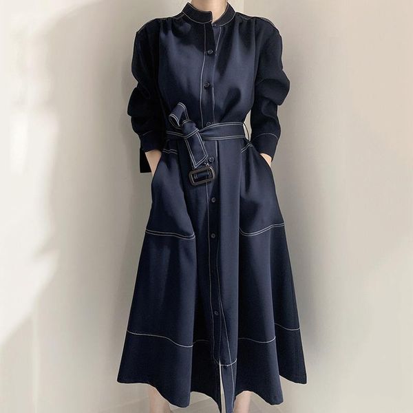 women's trench coats wiccon 2021 autumn windbreaker long sleeve o-neck single breasted solid color adjustable waist, Tan;black
women's trench coats wiccon 2021 autumn windbreaker long sleeve o-neck single breasted solid color adjustable waist, Tan;black