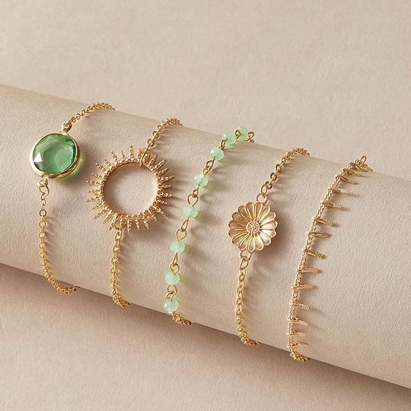 huatang 5pcs boho green crystal daisy bracelet set for women multilayer geometric gold sun charms female adjustable cuff jewelry, Golden;silver
huatang 5pcs boho green crystal daisy bracelet set for women multilayer geometric gold sun charms female adjustable cuff jewelry, Golden;silver