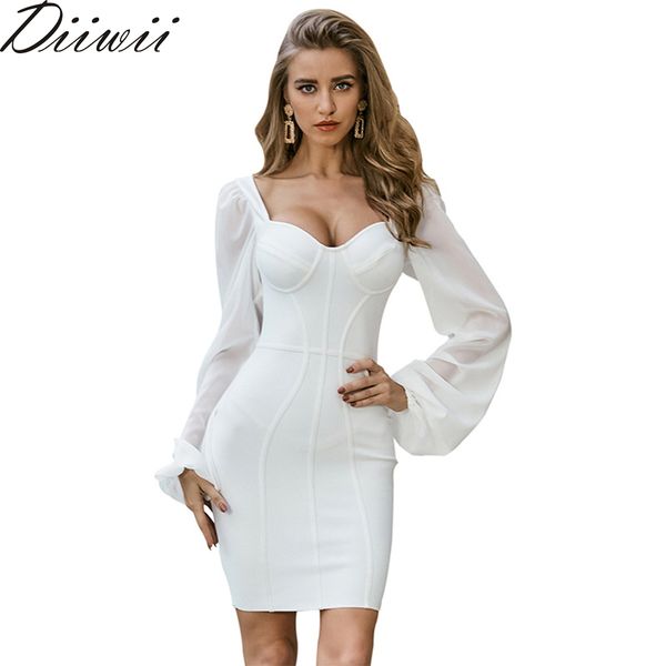 diiwii winter long sleeve v neck white bodycon women bandage elegant evening party dress lj201202, Black;gray
diiwii winter long sleeve v neck white bodycon women bandage elegant evening party dress lj201202, Black;gray