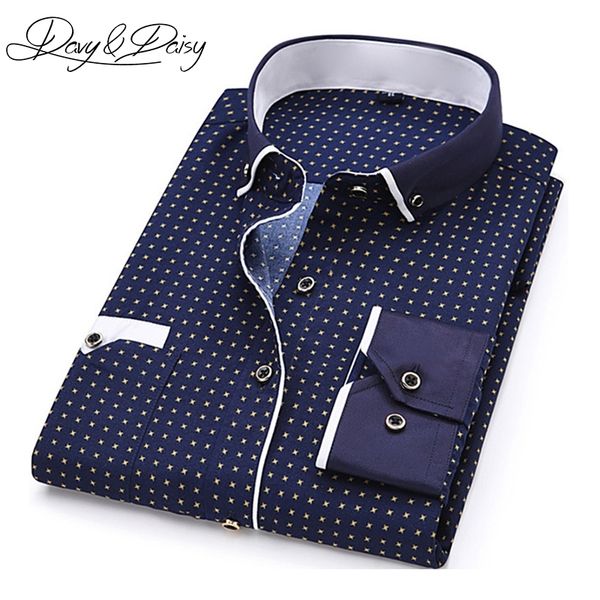 davydaisy men shirt spring long sleeve turn-down collar dress polka dot print casual shirt men camisas ds-026 y200107, White;black
davydaisy men shirt spring long sleeve turn-down collar dress polka dot print casual shirt men camisas ds-026 y200107, White;black