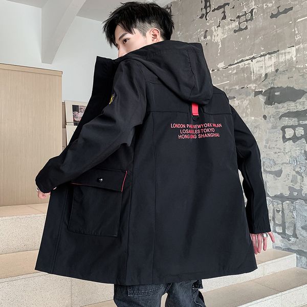 young people's mid long windbreaker men's autumn korean fashion cool middle school students' jacket casual coat, Tan;black
young people's mid long windbreaker men's autumn korean fashion cool middle school students' jacket casual coat, Tan;black