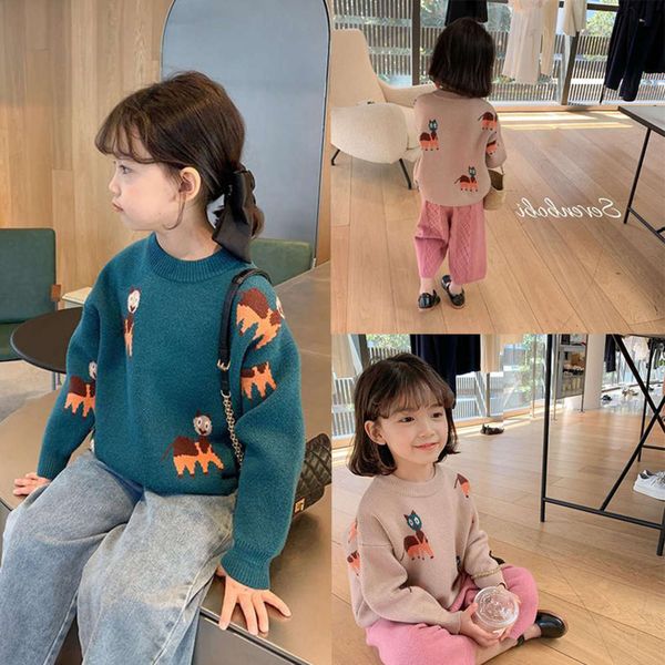 new 2020 autumn foreign sle sweater baby korean cartoon t-shirt girls' coat, Blue 
new 2020 autumn foreign sle sweater baby korean cartoon t-shirt girls' coat, Blue