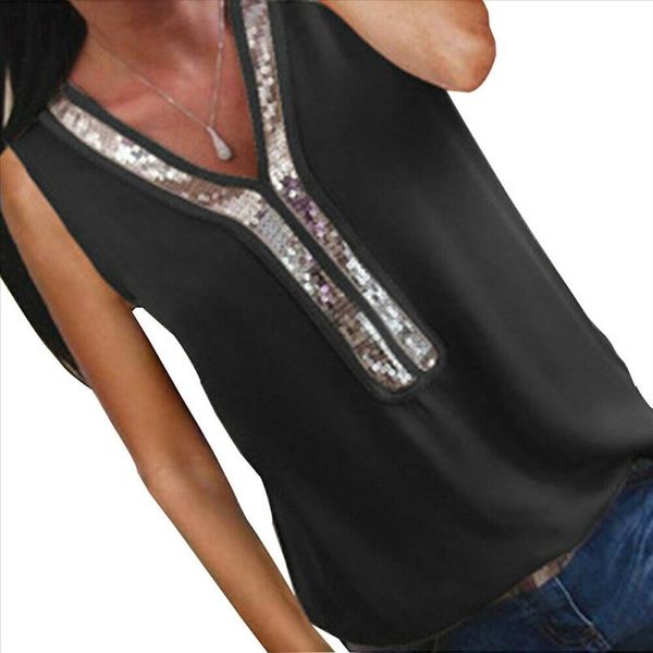 2021 women ladies summer v neck loose casual sleeveless sequin shirt blouse chiffon vintage plain transparent clothes, White
2021 women ladies summer v neck loose casual sleeveless sequin shirt blouse chiffon vintage plain transparent clothes, White