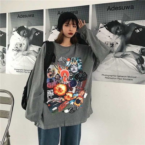 nicemix harajuku style poster graffiti print hoodies autumn streetwear loose long sleeve pullover thin sweatshirt women cloth 201204, Black
nicemix harajuku style poster graffiti print hoodies autumn streetwear loose long sleeve pullover thin sweatshirt women cloth 201204, Black