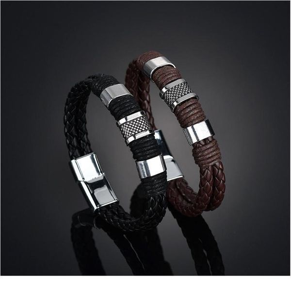 new arrival men pu leather 1pc punk boys unique zinc alloy weave knit brown bracel jllenl
new arrival men pu leather 1pc punk boys unique zinc alloy weave knit brown bracel jllenl