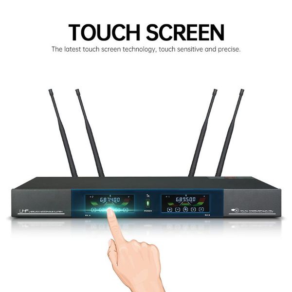 microphones wireless microphone system high-end touch screen uhf handheld professional karaoke party church ktv mic 5g200
microphones wireless microphone system high-end touch screen uhf handheld professional karaoke party church ktv mic 5g200