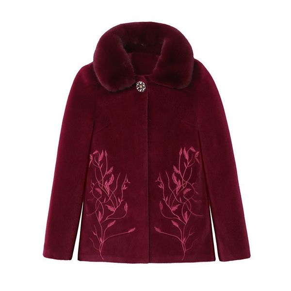 2021 new autumn winter woolen mother's dress cotton thick embroidered short fashionable slim plus 5xl fur collar coat 5g22, Black
2021 new autumn winter woolen mother's dress cotton thick embroidered short fashionable slim plus 5xl fur collar coat 5g22, Black