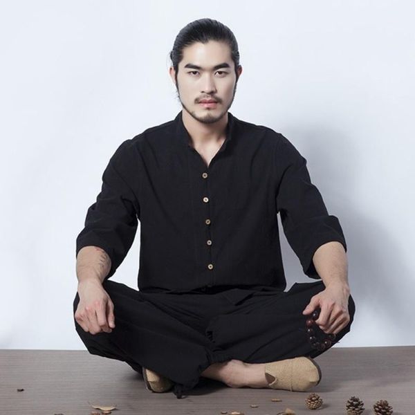men's tracksuits retro chinese style mens meditation cotton linen 2pcs set single breasted tai chi tracksuit breathable summer outfits, Gray
men's tracksuits retro chinese style mens meditation cotton linen 2pcs set single breasted tai chi tracksuit breathable summer outfits, Gray