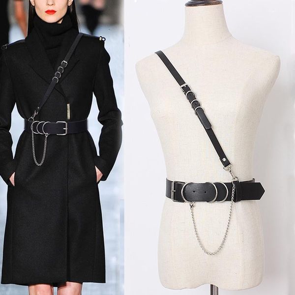hatcyggo women leather shoulder harness lingerie strap female trendy body bondage waistband punk chain belt for women, Black;brown
hatcyggo women leather shoulder harness lingerie strap female trendy body bondage waistband punk chain belt for women, Black;brown