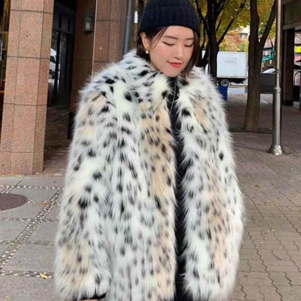 women's fur & faux 2021 women winter elegant imitation coats female warm leopard o-neck long sleeve outerwear lady causal loose jacket, Black
women's fur & faux 2021 women winter elegant imitation coats female warm leopard o-neck long sleeve outerwear lady causal loose jacket, Black