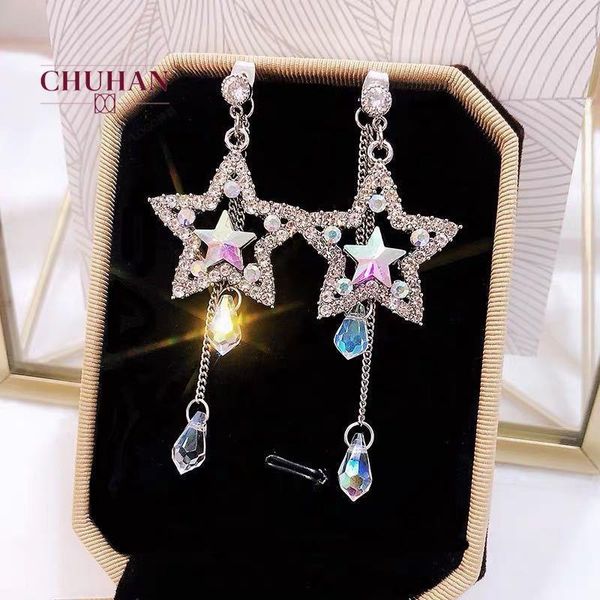 stud chuhan fashion silver needle crystal star earrings female korean personality versatile temperament long tassel c396, Golden;silver
stud chuhan fashion silver needle crystal star earrings female korean personality versatile temperament long tassel c396, Golden;silver