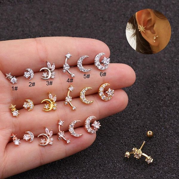 stud 1piece fashion piercing earrings for women 2021 trend jewelry moon star zircon christmas gift, Golden;silver
stud 1piece fashion piercing earrings for women 2021 trend jewelry moon star zircon christmas gift, Golden;silver
