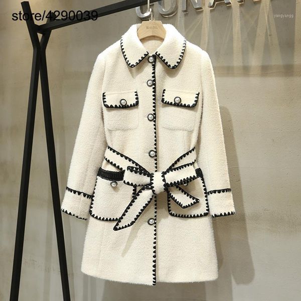 women winter wool coat warm middle and long turn down collar big pocket with belt cashmere coat women1, Black
women winter wool coat warm middle and long turn down collar big pocket with belt cashmere coat women1, Black