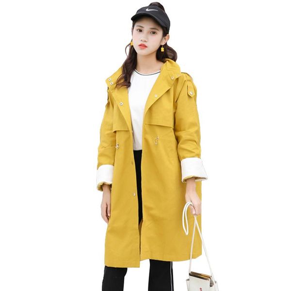 women's trench coats windbreaker female 2021 spring autumn wave student hooded coat korean medium long loose casual workwear jacket, Tan;black
women's trench coats windbreaker female 2021 spring autumn wave student hooded coat korean medium long loose casual workwear jacket, Tan;black
