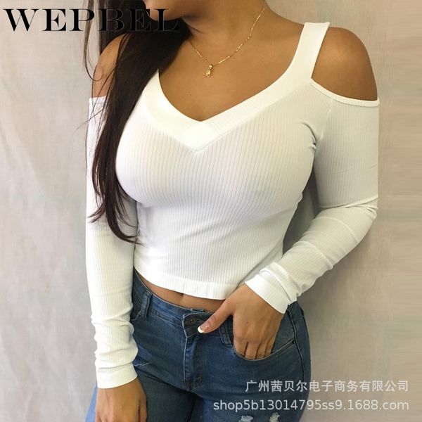women autumn spring off shoulder shirt crop casual ladies long sleeve v neck skinny white t-shirt q1210
women autumn spring off shoulder shirt crop casual ladies long sleeve v neck skinny white t-shirt q1210