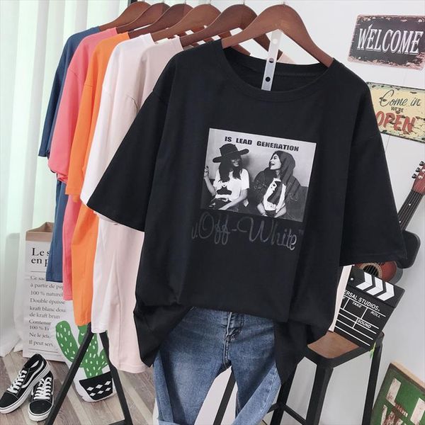 large size street style fashion womens t shirt loose summer casual short sleeve tee 100% cotton printing pattern pullover, White
large size street style fashion womens t shirt loose summer casual short sleeve tee 100% cotton printing pattern pullover, White