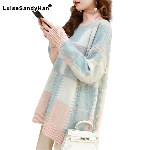 women casual sweater female half-high collar loose mid-length autumn and winter new bottoming pullover 201223, White;black
women casual sweater female half-high collar loose mid-length autumn and winter new bottoming pullover 201223, White;black