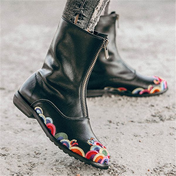 women's beef meads 2020 new genuine smooth leather flat zip fashion black-embroidered shoes winter boots 3tg0
women's beef meads 2020 new genuine smooth leather flat zip fashion black-embroidered shoes winter boots 3tg0