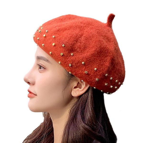 berets fashion women solid rivet wool beret hat ladies vintage artist painter female autumn winter hats for, Blue;gray
berets fashion women solid rivet wool beret hat ladies vintage artist painter female autumn winter hats for, Blue;gray