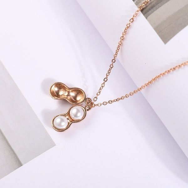 peanut inlaid with red pearl evergreen fruit titanium steel necklace 18k rose gold versatile clavicle chain, Silver
peanut inlaid with red pearl evergreen fruit titanium steel necklace 18k rose gold versatile clavicle chain, Silver