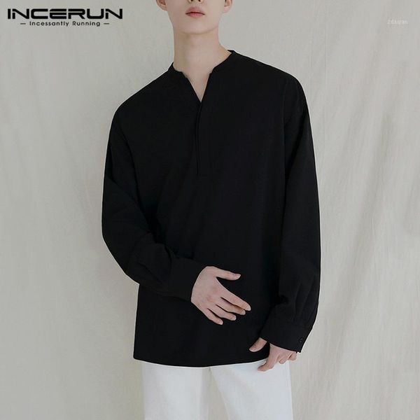 man korean style chemise incerun leisure solid color shirts men long sleeve v neck camisa elegant dress shirt hombre blusas 5xl1, White;black
man korean style chemise incerun leisure solid color shirts men long sleeve v neck camisa elegant dress shirt hombre blusas 5xl1, White;black