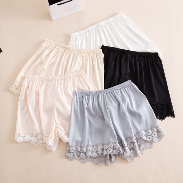 new women's casual summer short femme lace solid color imitation silk female elastic girls shorts women panties, White;black
new women's casual summer short femme lace solid color imitation silk female elastic girls shorts women panties, White;black