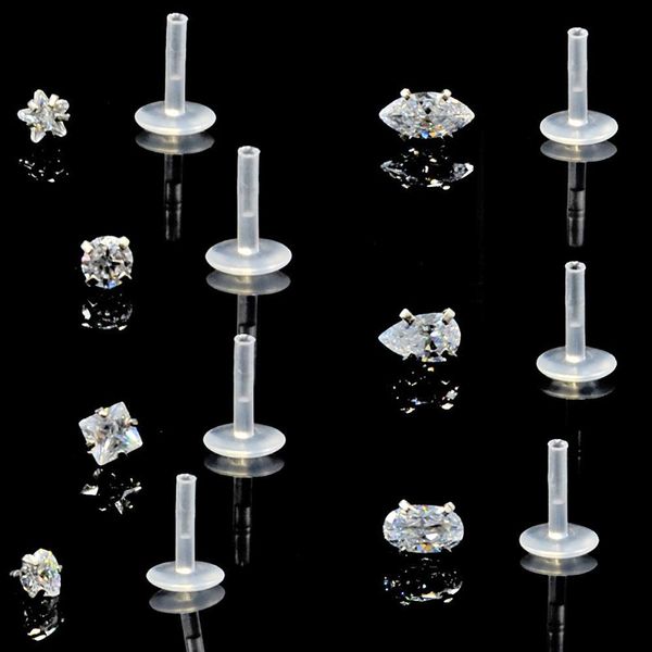 bog-24pcs/box mixed 7 designs bioplast flexible labret stud lip ring horse eye ellips ear tragus ear cartilage earring piercing q jllbwj, Silver
bog-24pcs/box mixed 7 designs bioplast flexible labret stud lip ring horse eye ellips ear tragus ear cartilage earring piercing q jllbwj, Silver