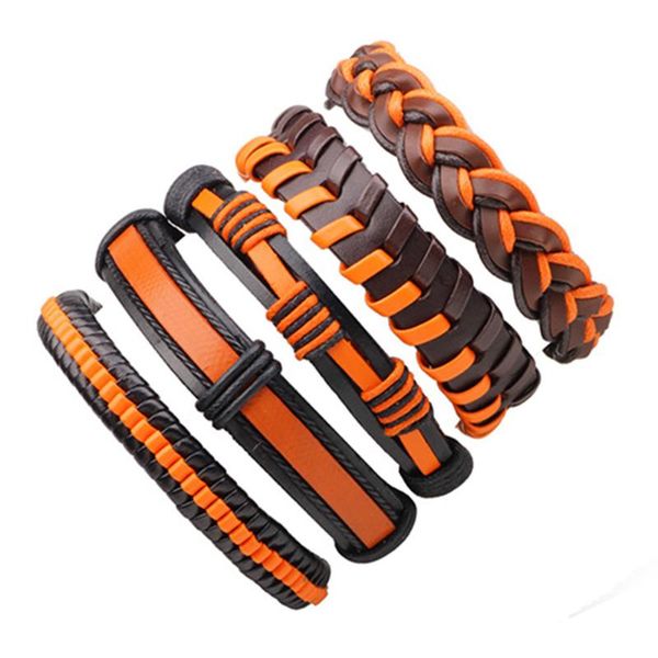 charm bracelets personalized style handmade men's bracelet accessory retro braided genuine leather 5 pcs/set fahionable suit wristbands, Golden;silver
charm bracelets personalized style handmade men's bracelet accessory retro braided genuine leather 5 pcs/set fahionable suit wristbands, Golden;silver