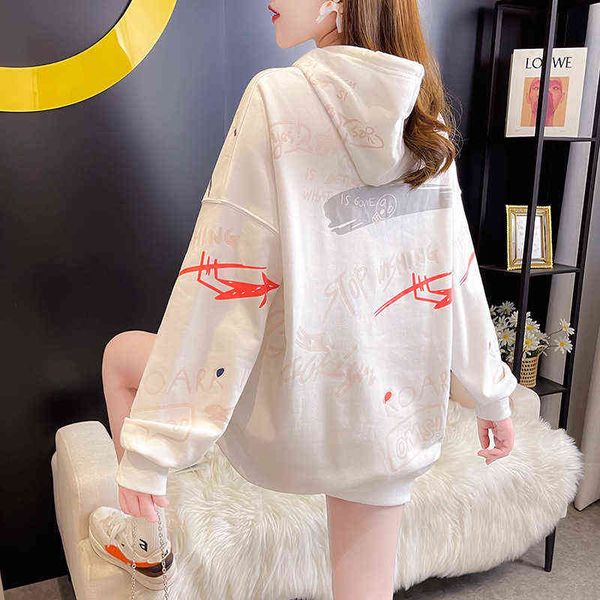 women's hoodi sweatshirts 2022 winter korean loose large letter printing thickened plush kangaroo pocket drawstring hooded women's, Black
women's hoodi sweatshirts 2022 winter korean loose large letter printing thickened plush kangaroo pocket drawstring hooded women's, Black