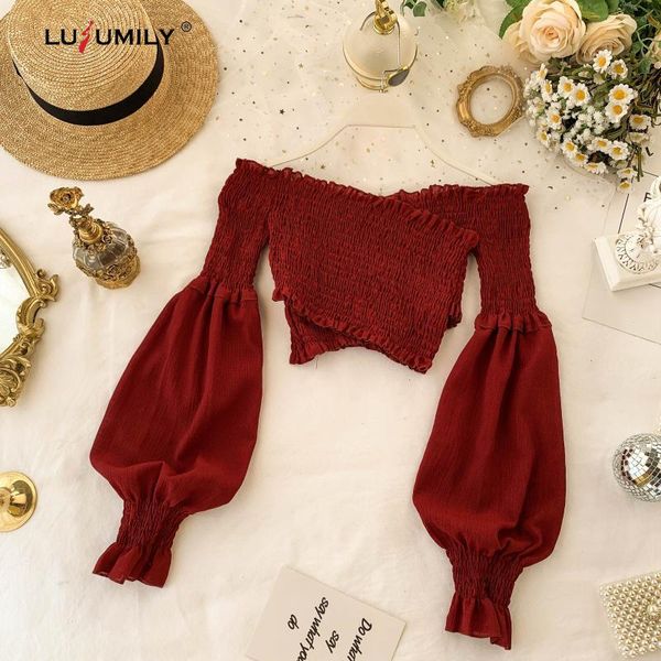 lusumily slim women blouse summer 2021 new style fashion long ruffles sleeve retro female short tank ladies shrits, White
lusumily slim women blouse summer 2021 new style fashion long ruffles sleeve retro female short tank ladies shrits, White