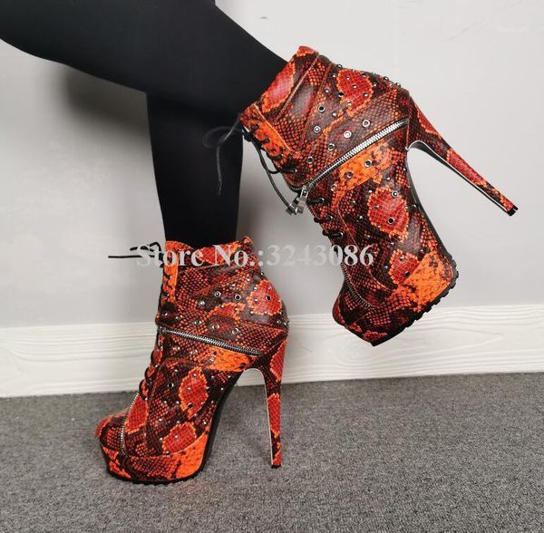new mixed color snakeskin platform ankle boots women designer zipper decor lace-up gladiator short boots lady stiletto heel1, Black
new mixed color snakeskin platform ankle boots women designer zipper decor lace-up gladiator short boots lady stiletto heel1, Black