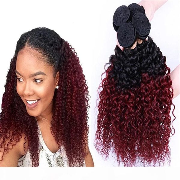 fashion virgn kinky curly hair ombre human hair weave 1b 99j dark root red non-remy hair extensions, Black
fashion virgn kinky curly hair ombre human hair weave 1b 99j dark root red non-remy hair extensions, Black