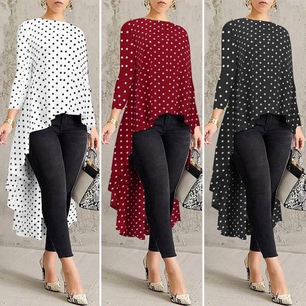 stylish printed asymmetrical tunic women's polka dot blouse zanzea spring long sleeve shirts female pleated oversized 5xl y200622, White
stylish printed asymmetrical tunic women's polka dot blouse zanzea spring long sleeve shirts female pleated oversized 5xl y200622, White