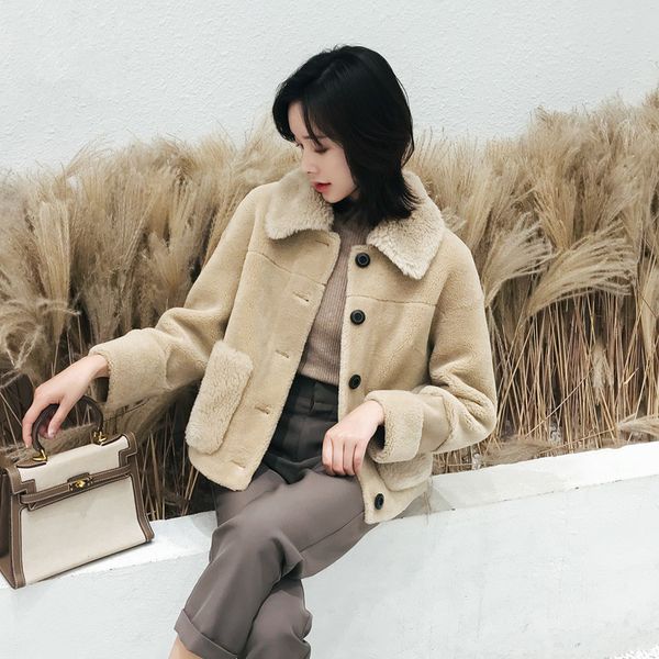 fur coat from fake autumn female shearling leather jacket women's clothing 2020 korean jackets kept femme mine b4xd, Black
fur coat from fake autumn female shearling leather jacket women's clothing 2020 korean jackets kept femme mine b4xd, Black