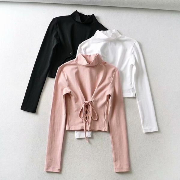 high fengqiu slim new style collar cross band waist elastic long sleeve t-shirt, Black;gray
high fengqiu slim new style collar cross band waist elastic long sleeve t-shirt, Black;gray