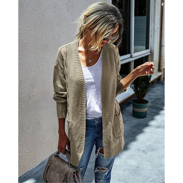 autumn and winter v-neck mid-length pocket knit cardigan korean version loose intellectual style jacket women thick, White;black
autumn and winter v-neck mid-length pocket knit cardigan korean version loose intellectual style jacket women thick, White;black