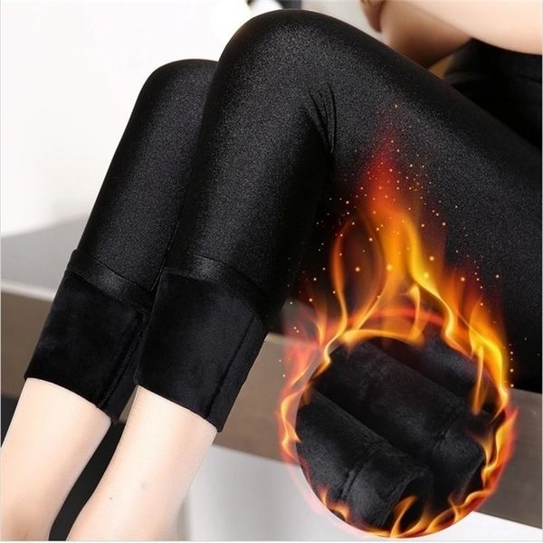 women winter velvet leggings lady large size push up shine warm pants girl thick slim pant fitted pencil legging 201202, Black
women winter velvet leggings lady large size push up shine warm pants girl thick slim pant fitted pencil legging 201202, Black