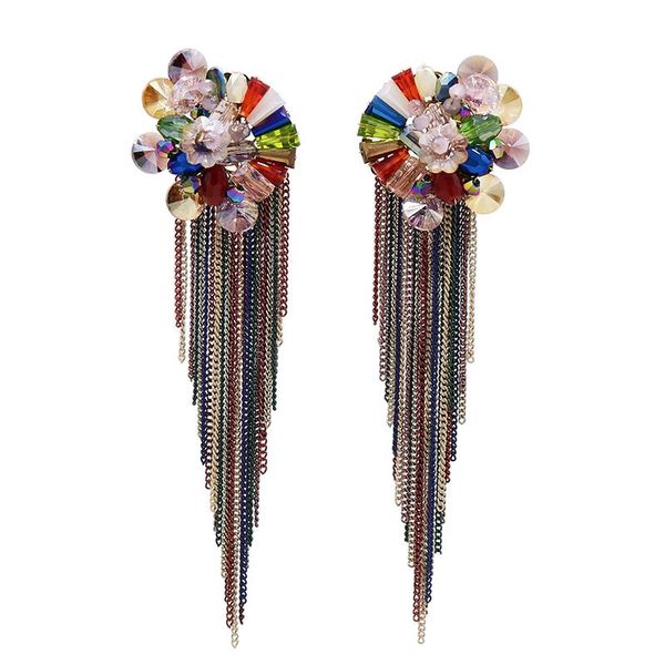 dangle & chandelier luxury colorful crystal stone tassel earrings boho chain tassle long for women hand made fashion wedding jewelry gift, Silver
dangle & chandelier luxury colorful crystal stone tassel earrings boho chain tassle long for women hand made fashion wedding jewelry gift, Silver