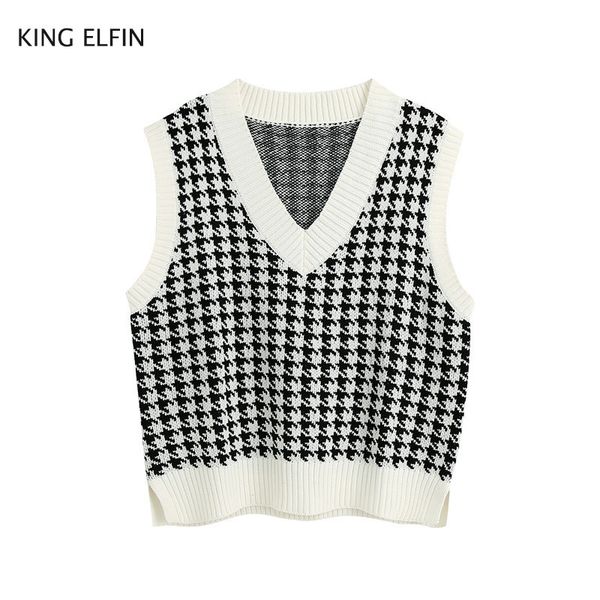 king elfin fashion za vest women autumn leisure loose v-neck four-color plaid knit vest female 201031, Black;white
king elfin fashion za vest women autumn leisure loose v-neck four-color plaid knit vest female 201031, Black;white