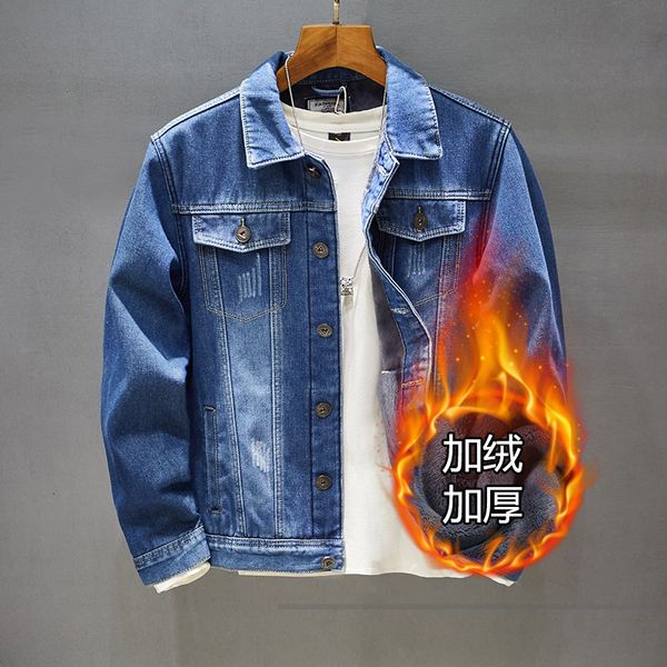 men's autumn and winter korean fashion slim handsome loose black plush thick denim jacket, Black;brown
men's autumn and winter korean fashion slim handsome loose black plush thick denim jacket, Black;brown