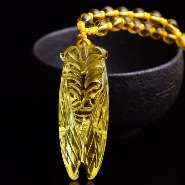 10 pcs handmade weave long beads chain necklace cicada shape pendant for gift yellow citrine crystal jewelry, Silver
10 pcs handmade weave long beads chain necklace cicada shape pendant for gift yellow citrine crystal jewelry, Silver