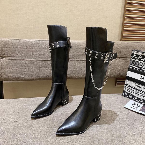 boots woman shoes for women fashion pointed toe rider female chunky heel rivet ladies knee high, Black
boots woman shoes for women fashion pointed toe rider female chunky heel rivet ladies knee high, Black