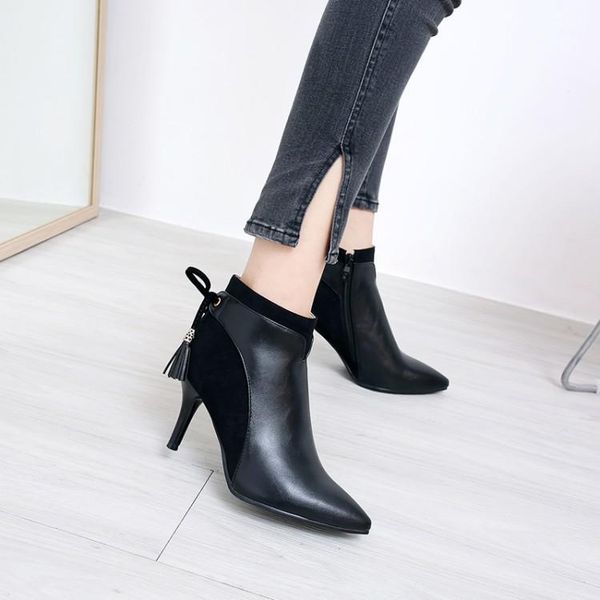 boots big size ma'am fine heel short pure color frenulum fashion boot barrel high boots1, Black
boots big size ma'am fine heel short pure color frenulum fashion boot barrel high boots1, Black