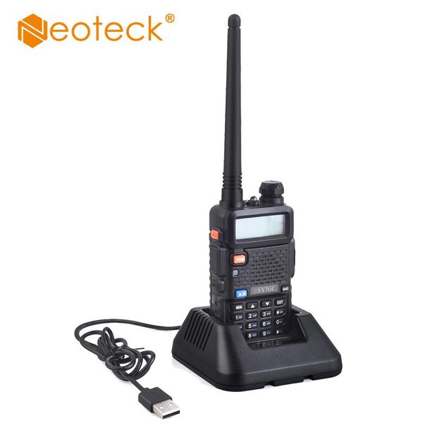 neoteck uv-5r two-way radio walkie talkie dual band uhf vhf radio transceiver with earpiece walkie talkie 128 channels led