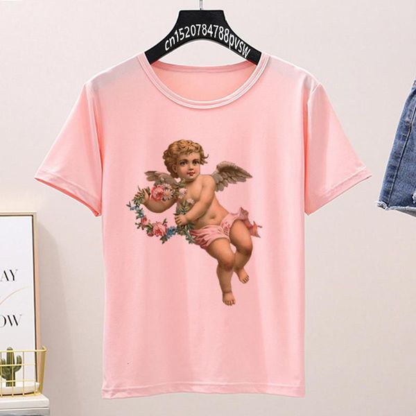 women funny angel baby pink print t shirt summer short sleeve harajuku whitet-shirt girl 90s ullzang kpop tees, White
women funny angel baby pink print t shirt summer short sleeve harajuku whitet-shirt girl 90s ullzang kpop tees, White