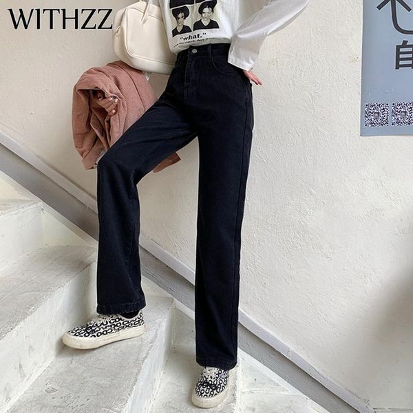 withzz autumn winter women's high waist trousers straight wide leg pants thin fleece asian size black warm jeans, Blue
withzz autumn winter women's high waist trousers straight wide leg pants thin fleece asian size black warm jeans, Blue