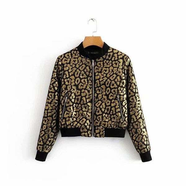 women's jackets nn75-1890 european and american fashion leopard print jacket, Black;brown
women's jackets nn75-1890 european and american fashion leopard print jacket, Black;brown
