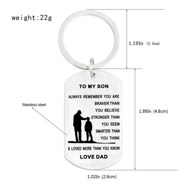 to son to my my love dad dad love mum keychain stainless steel tag key rings holders chain fashion accessories gift, Slivery;golden
to son to my my love dad dad love mum keychain stainless steel tag key rings holders chain fashion accessories gift, Slivery;golden