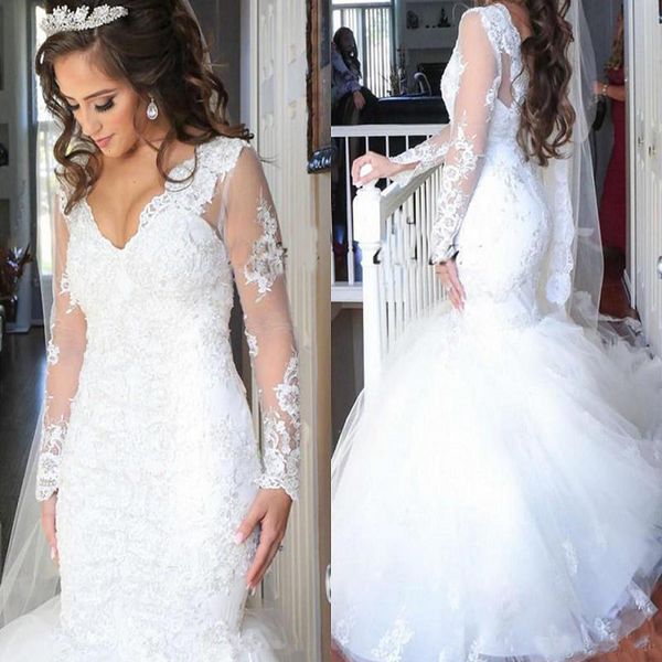 2021 new wedding dresses of mermaid from the vintage mariee robe dressed as long-sleeve bride with v-neckline made on order trouwjurk 9d4j, White
2021 new wedding dresses of mermaid from the vintage mariee robe dressed as long-sleeve bride with v-neckline made on order trouwjurk 9d4j, White