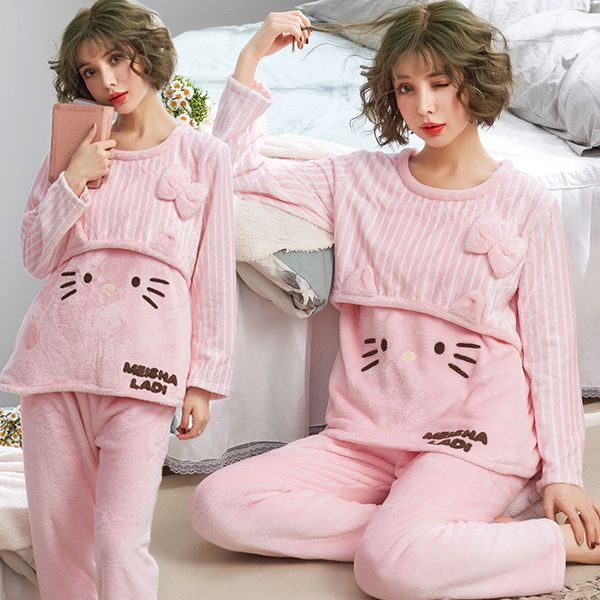 280g warm flannel maternity nursing sleepwear suits autumn winter feeding pajamas clothes for pregnant women pregnancy nightwear lj201125, White
280g warm flannel maternity nursing sleepwear suits autumn winter feeding pajamas clothes for pregnant women pregnancy nightwear lj201125, White